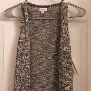 LuLaRoe_Black & White "Joy" long vest duster sweater